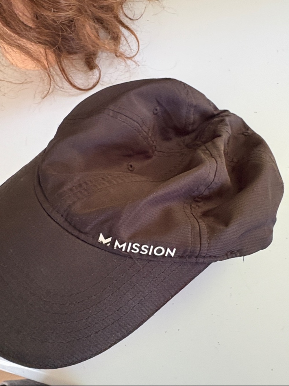 Mission Black Wet to Cool Lightweight Velcro Back Poly Cap One Size
